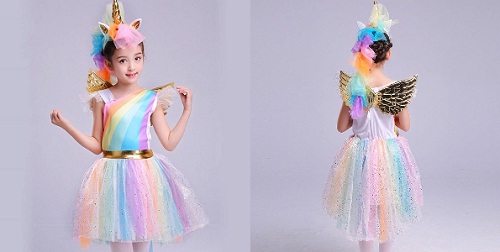 Unicorn themed fancy-dress costume